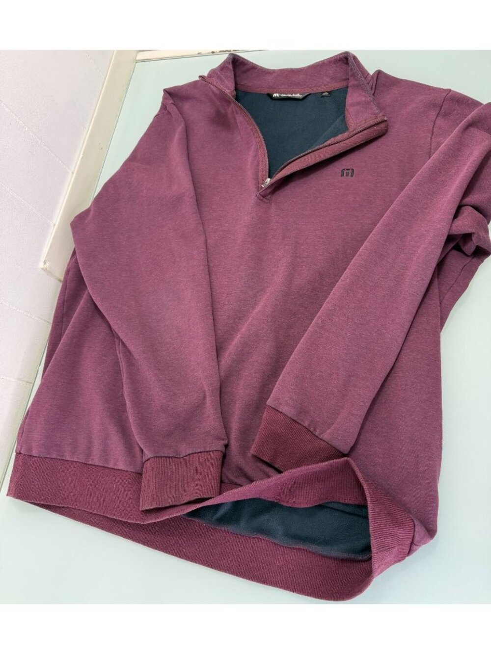 Travis Mathew Pullover Fleece Lined Mens XXL 2XL Quarter 1/4 Zip Golf Preppy
